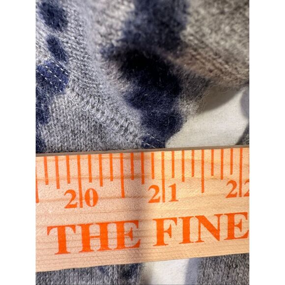 Aqua tie-dye navy and grey crewneck 100% cashmere sweater size Large - Picture 2 of 6